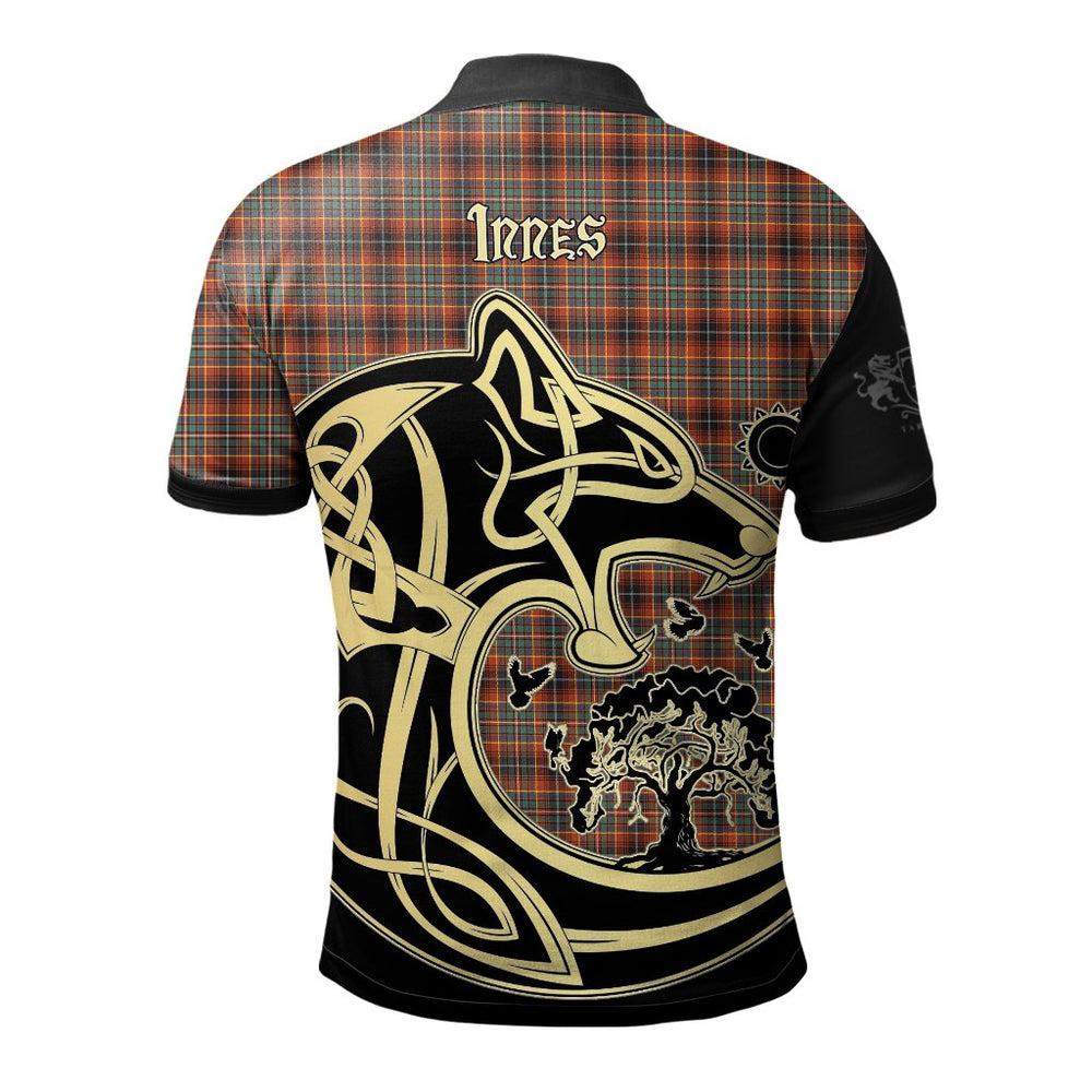 Clan Innes Ancient Tartan Polo Shirt Viking Wolf FI84 Innes Ancient Tartan Tartan Polo   