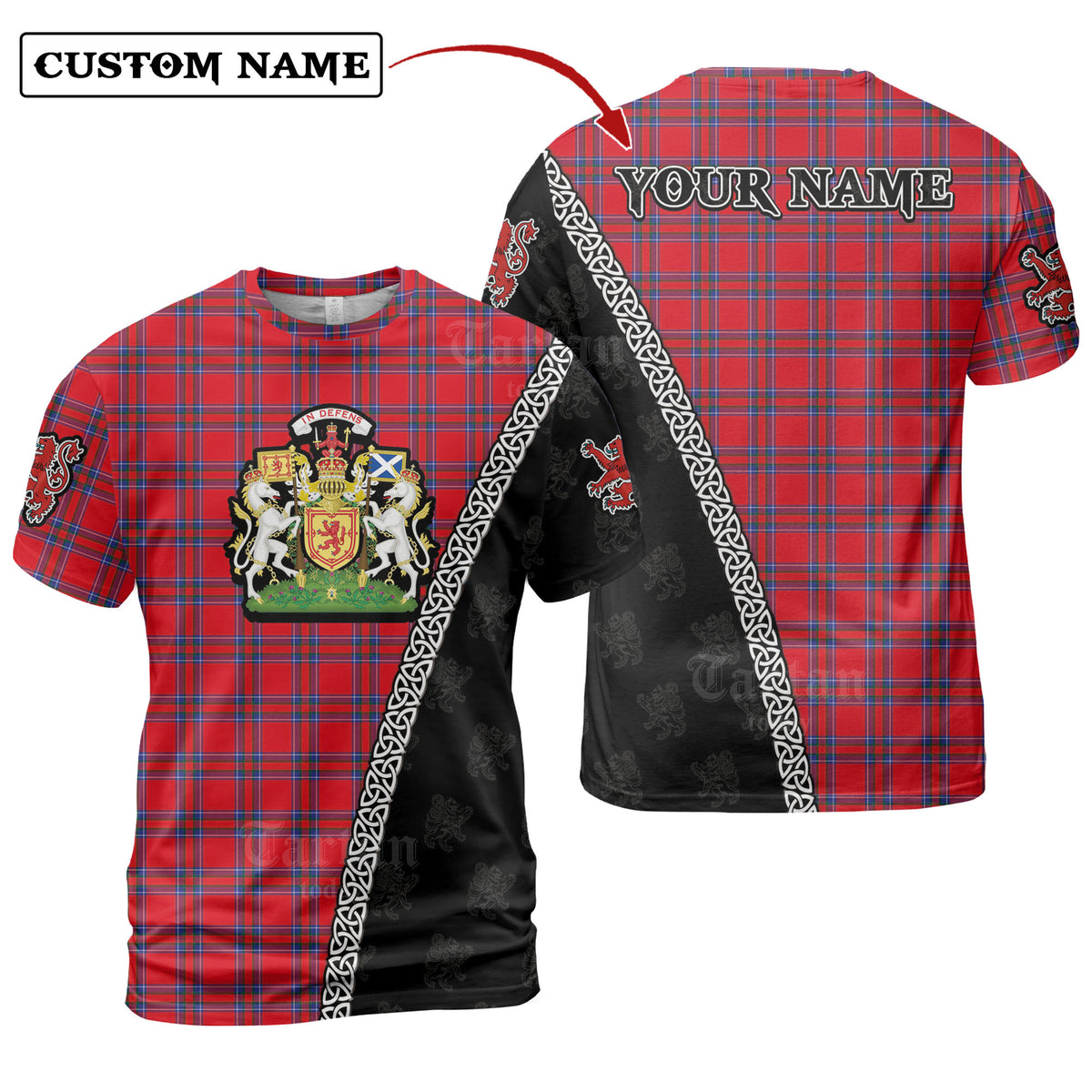 Inverness District Tartan Shirt with Scotland Coat of Arms & Custom Name DD28