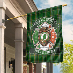 Clan Irish National Tartan With Emerald Society Garden Flag BO75 Clan Garden Tartan Today   