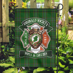 Clan Irish National Tartan With Emerald Society Garden Flag BO75 Clan Garden Tartan Today   