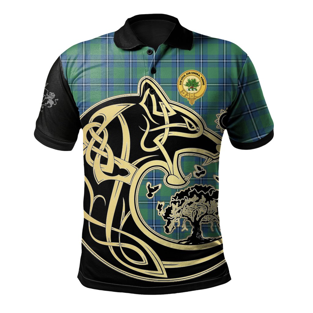 Clan Irvine Ancient Tartan Polo Shirt Viking Wolf PW99 Irvine Ancient Tartan Tartan Polo   