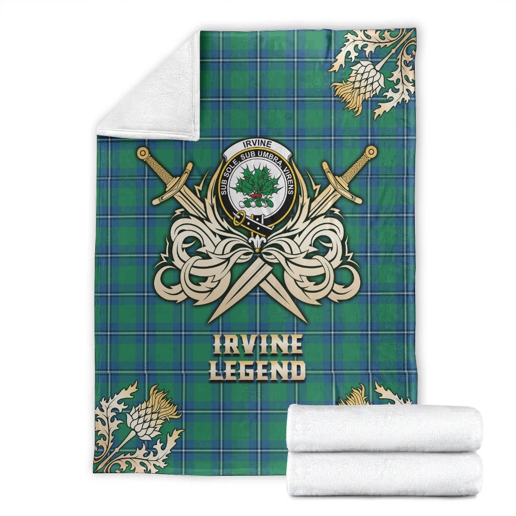 Clan Irvine Ancient Tartan Gold Courage Symbol Blanket BY99 Clan Irvine Tartan Today   