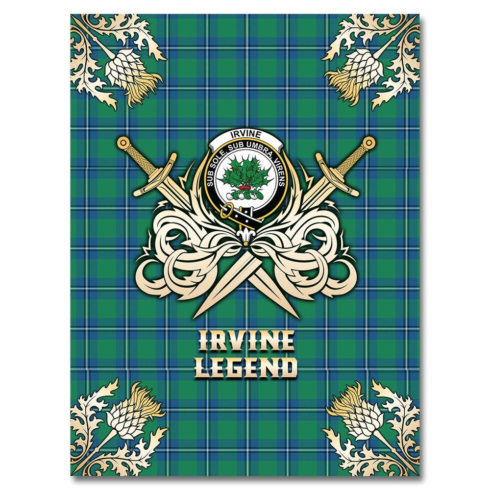 Clan Irvine Ancient Tartan Gold Courage Symbol Blanket BY99 Clan Irvine Tartan Today   