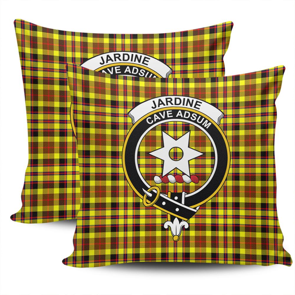 Clan Jardine Tartan Crest Pillow Cover CF10 Clan Jardine Tartan Today   