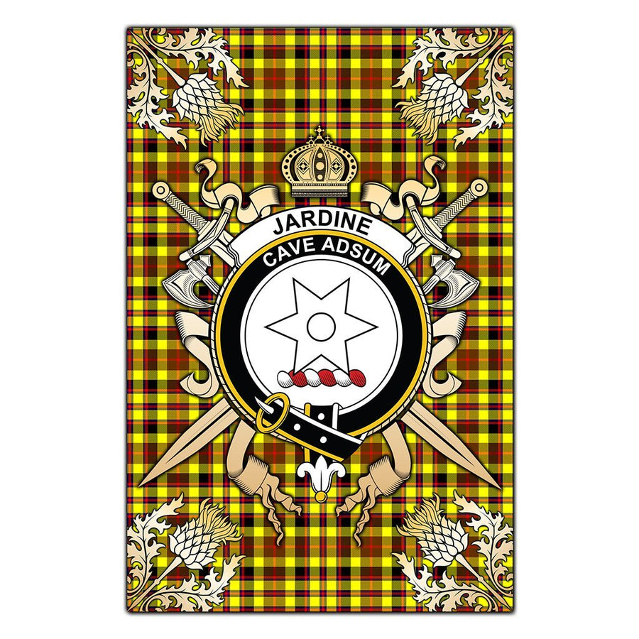 Clan Jardine Tartan Crest Black Garden Flag