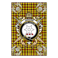 Clan Jardine Tartan Crest Black Garden Flag  - Gold Thistle  LI35 Clan Jardine Tartan Today   