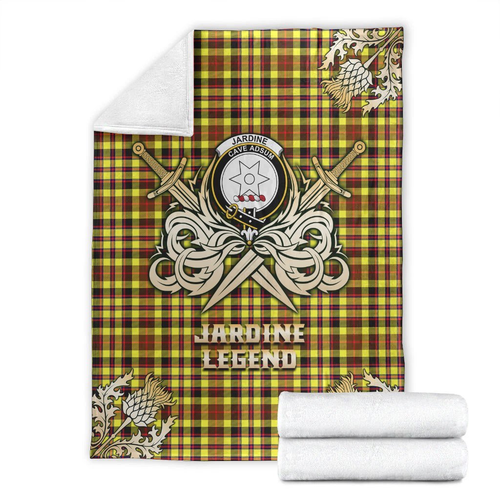 Clan Jardine Tartan Gold Courage Symbol Blanket IV91 Clan Jardine Tartan Today   