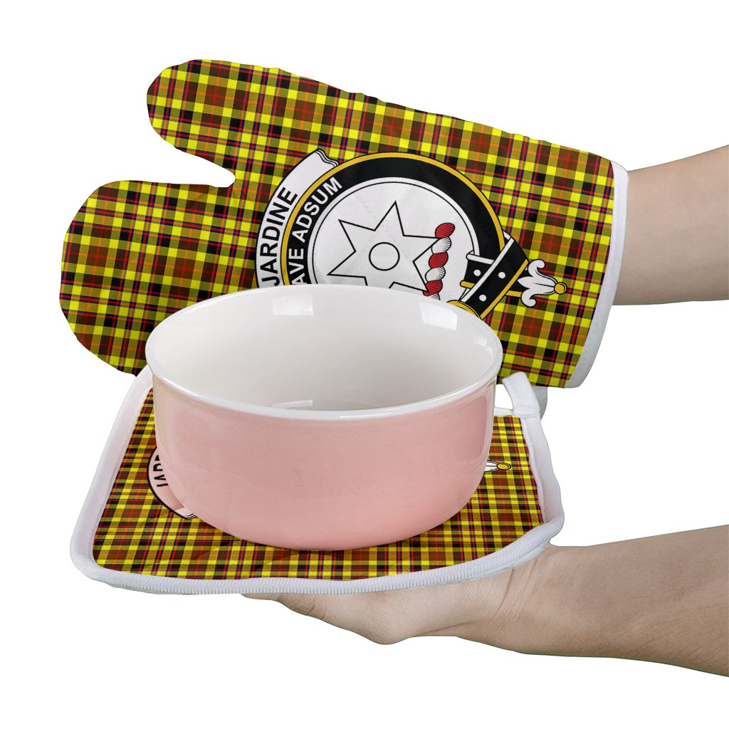 Clan Jardine Tartan Crest Oven Mitt And Pot Holder (2 Oven Mitts + 1 Pot Holder) SP99 Clan Jardine Tartan Today   