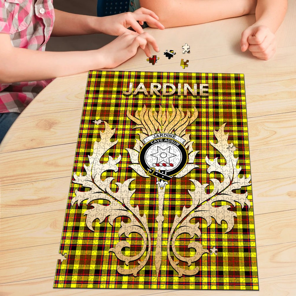 Clan Jardine Tartan Crest Thistle Jigsaw Puzzles Gift For Family VA36 Clan Jardine Tartan Today   