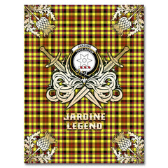 Clan Jardine Tartan Gold Courage Symbol Blanket IV91 Clan Jardine Tartan Today   