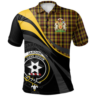 Clan Jardine of Castlemilk Tartan Polo Shirt - Royal Coat Of Arms Style