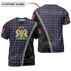 Jewish Tartan Tartan Shirt with Scotland Coat of Arms & Custom Name NV60