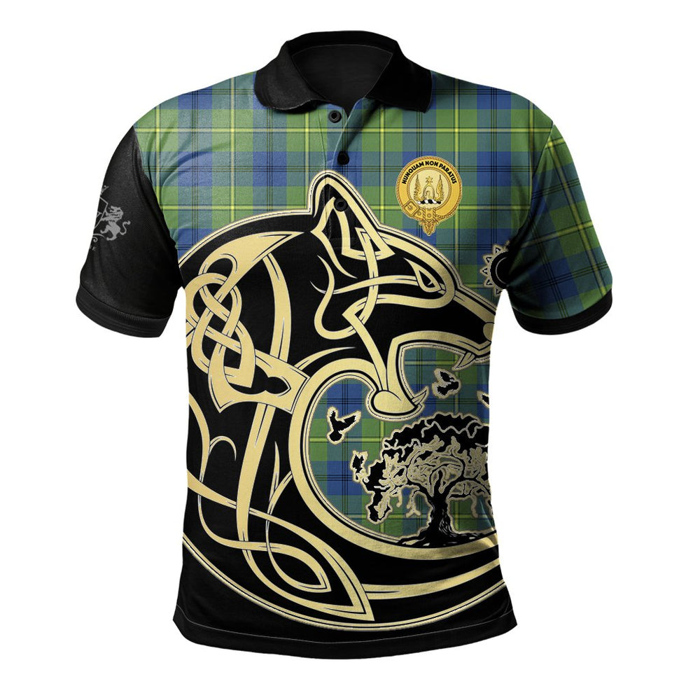 Clan Johnston Ancient Tartan Polo Shirt Viking Wolf NW47 Johnston Ancient Tartan Tartan Polo   