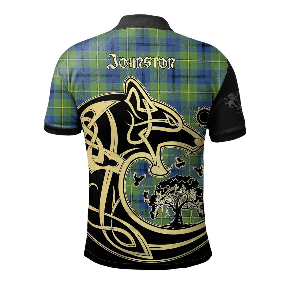 Clan Johnston Ancient Tartan Polo Shirt Viking Wolf NW47 Johnston Ancient Tartan Tartan Polo   