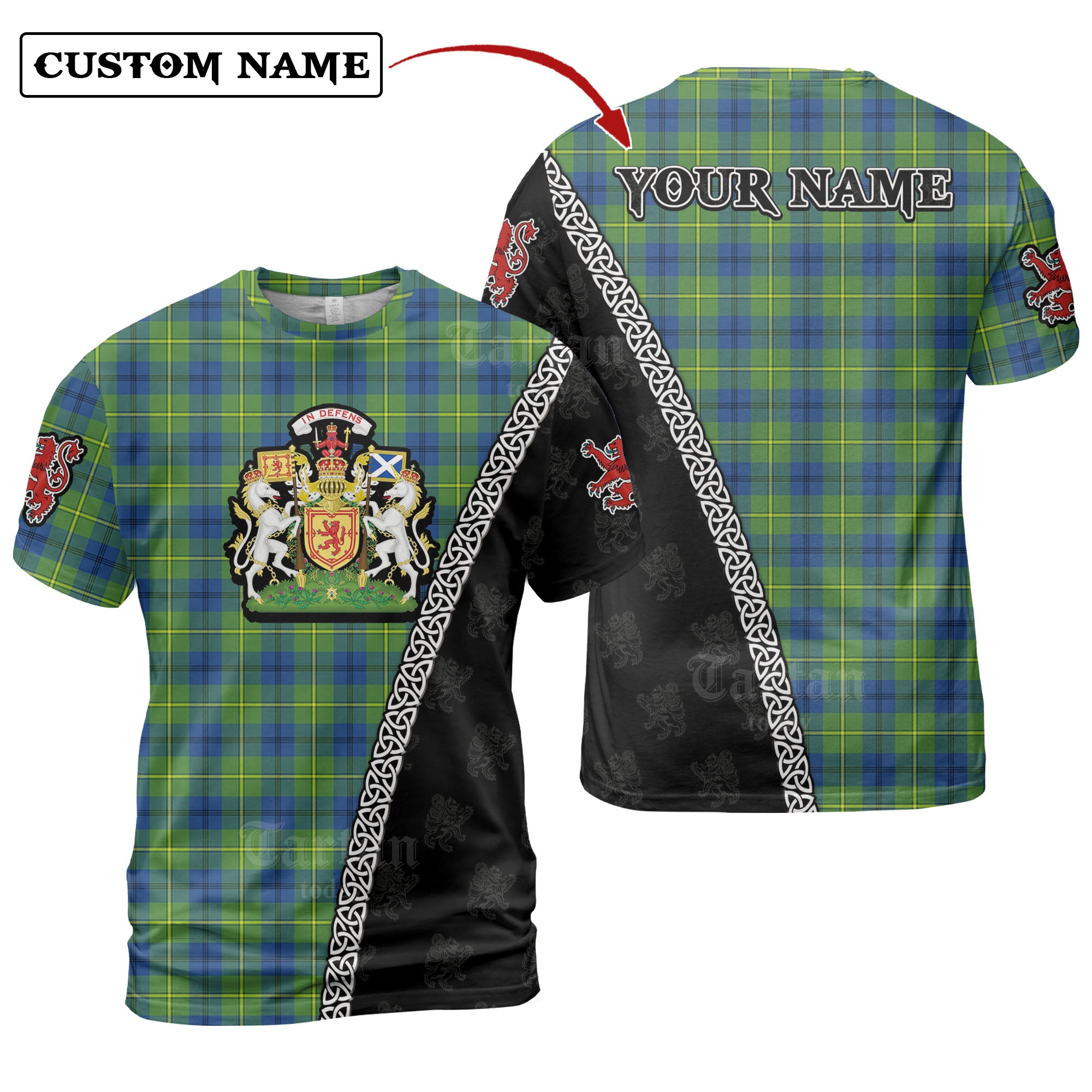 Johnston Ancient Tartan Shirt with Scotland Coat of Arms & Custom Name NO87