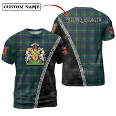 Johnston Modern Tartan Shirt with Scotland Coat of Arms & Custom Name LX98