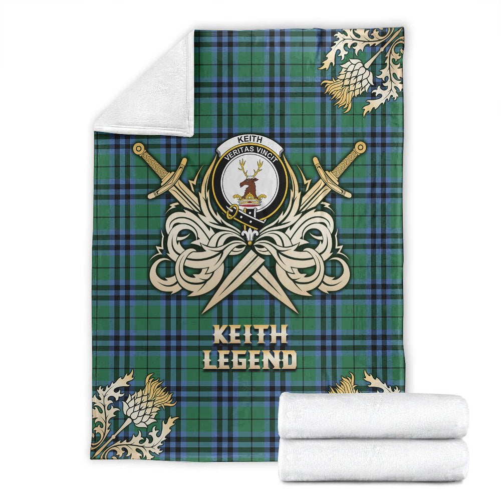 Clan Keith Ancient Tartan Gold Courage Symbol Blanket XX35 Clan Keith Tartan Today   