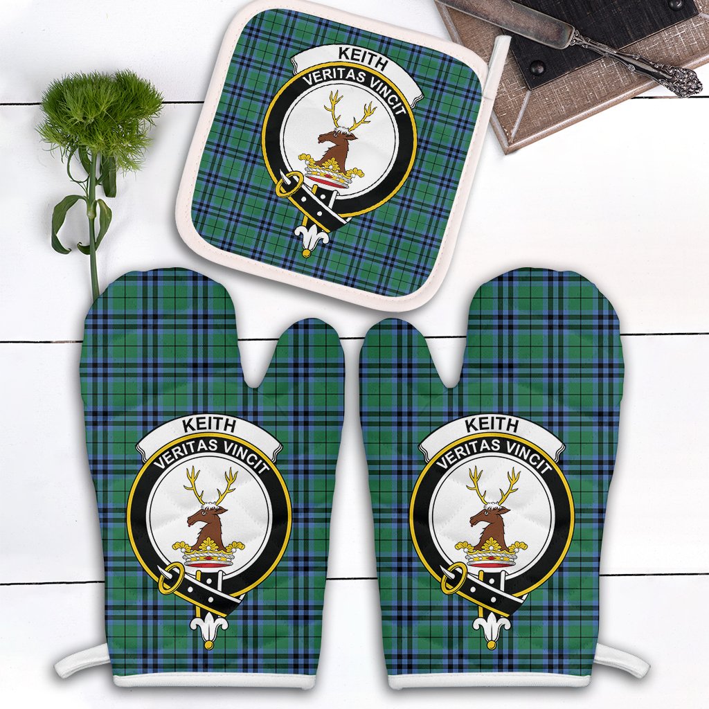 Clan Keith Ancient Tartan Crest Oven Mitt And Pot Holder (2 Oven Mitts + 1 Pot Holder) YH23 Clan Keith Tartan Today   