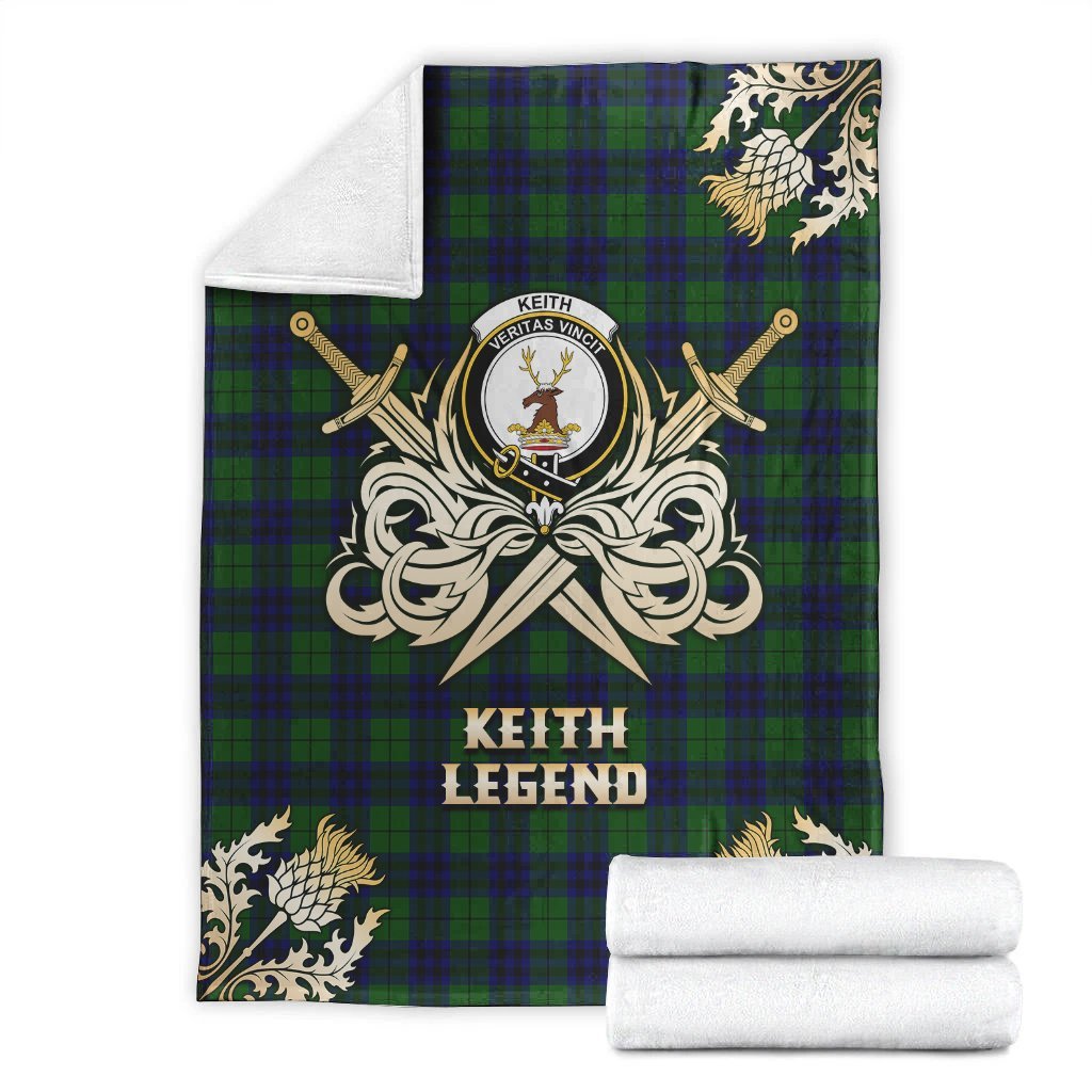Clan Keith Modern Tartan Gold Courage Symbol Blanket CK61 Clan Keith Tartan Today   