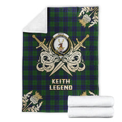 Clan Keith Modern Tartan Gold Courage Symbol Blanket CK61 Clan Keith Tartan Today   