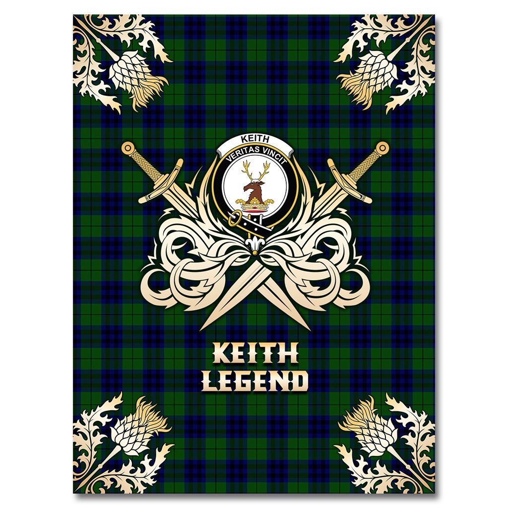 Clan Keith Modern Tartan Gold Courage Symbol Blanket CK61 Clan Keith Tartan Today   