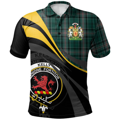 Clan Kelly of Sleat Hunting Tartan Polo Shirt - Royal Coat Of Arms Style HG97