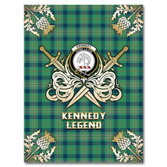 Clan Kennedy Ancient Tartan Gold Courage Symbol Blanket TI97 Clan Kennedy Tartan Today   