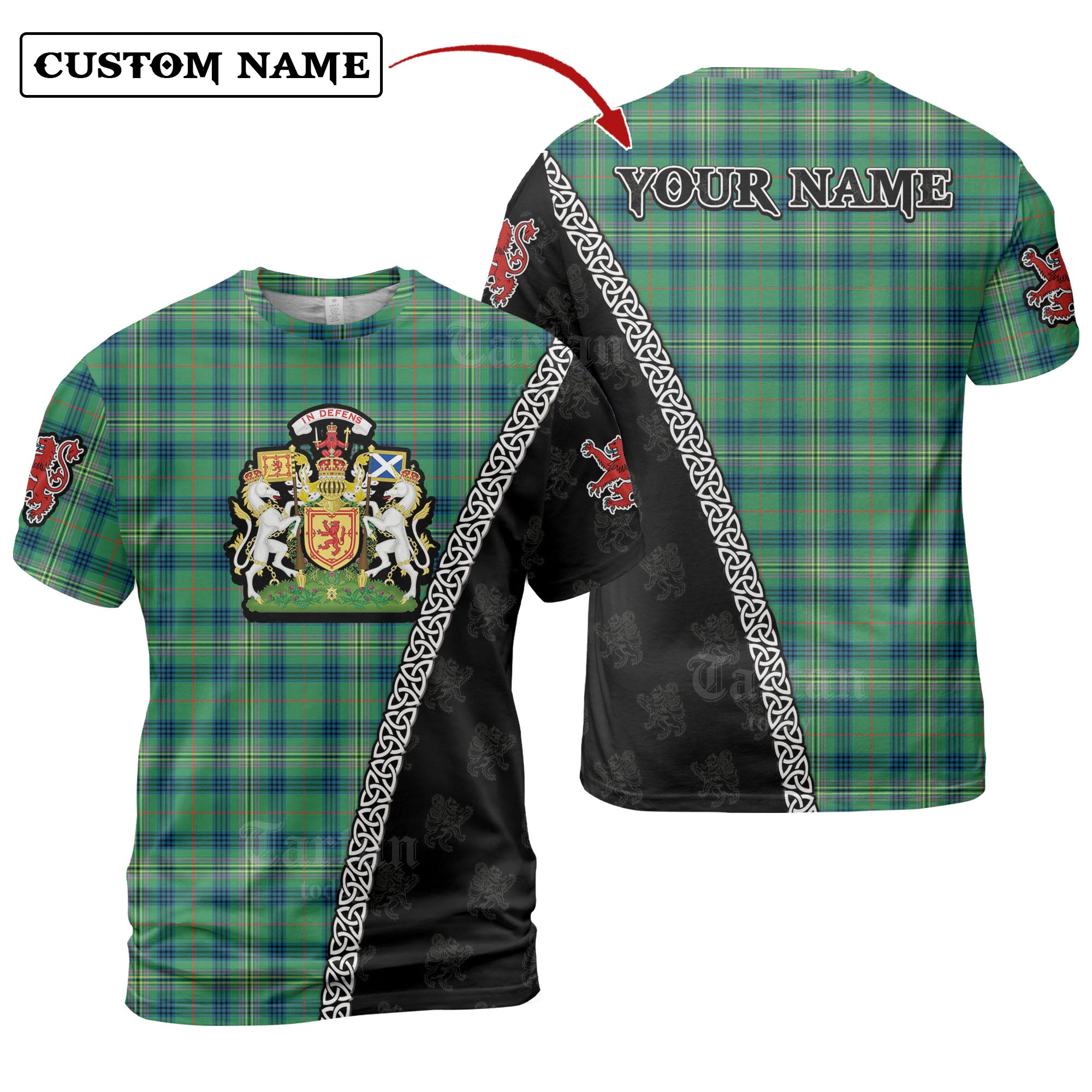 Kennedy Ancient Tartan Shirt with Scotland Coat of Arms & Custom Name FN61