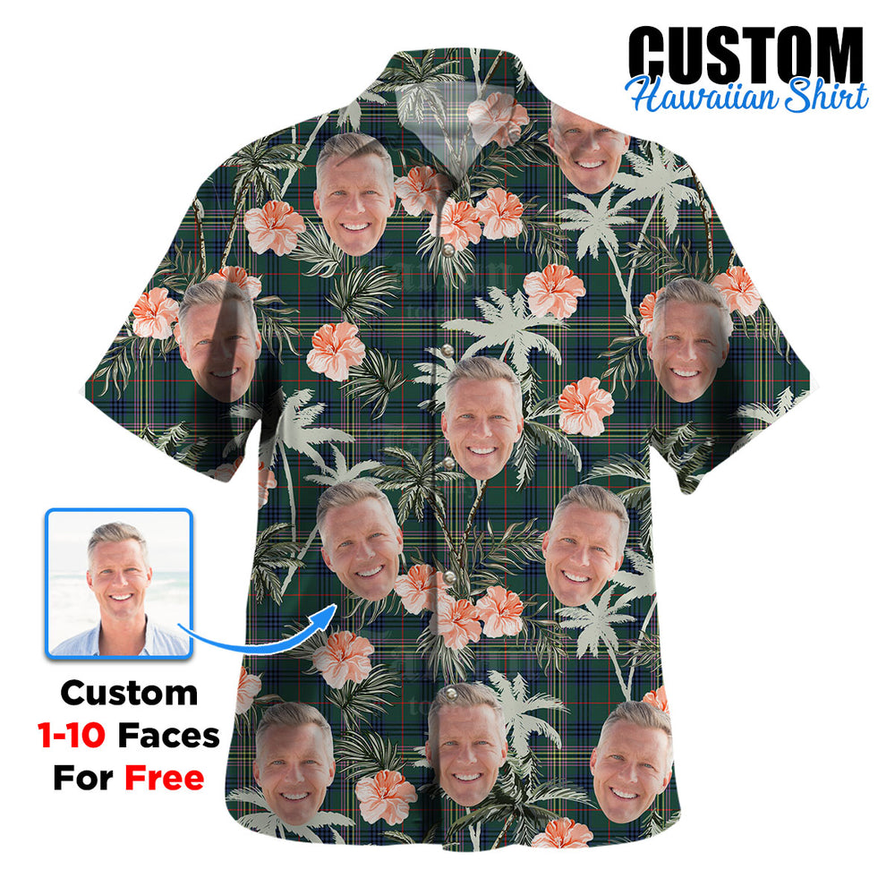 Clan Kennedy Modern Tartan Custom Face Hawaiian Shirt – Unisex Gift for Family Members, Summer Party SP46 Kennedy Modern Tartan Tartan Hawaii Shirt