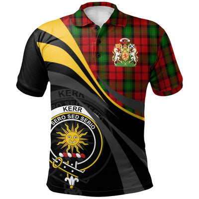 Clan Kerr Tartan Polo Shirt - Royal Coat Of Arms Style