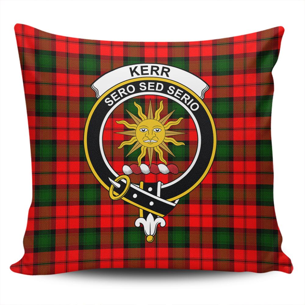 Clan Kerr Modern Tartan Crest Pillow Cover ES38 Clan Kerr Tartan Today   