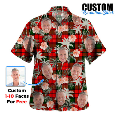Clan Kerr Modern Tartan Custom Face Hawaiian Shirt – Unisex Gift for Family Members, Summer Party