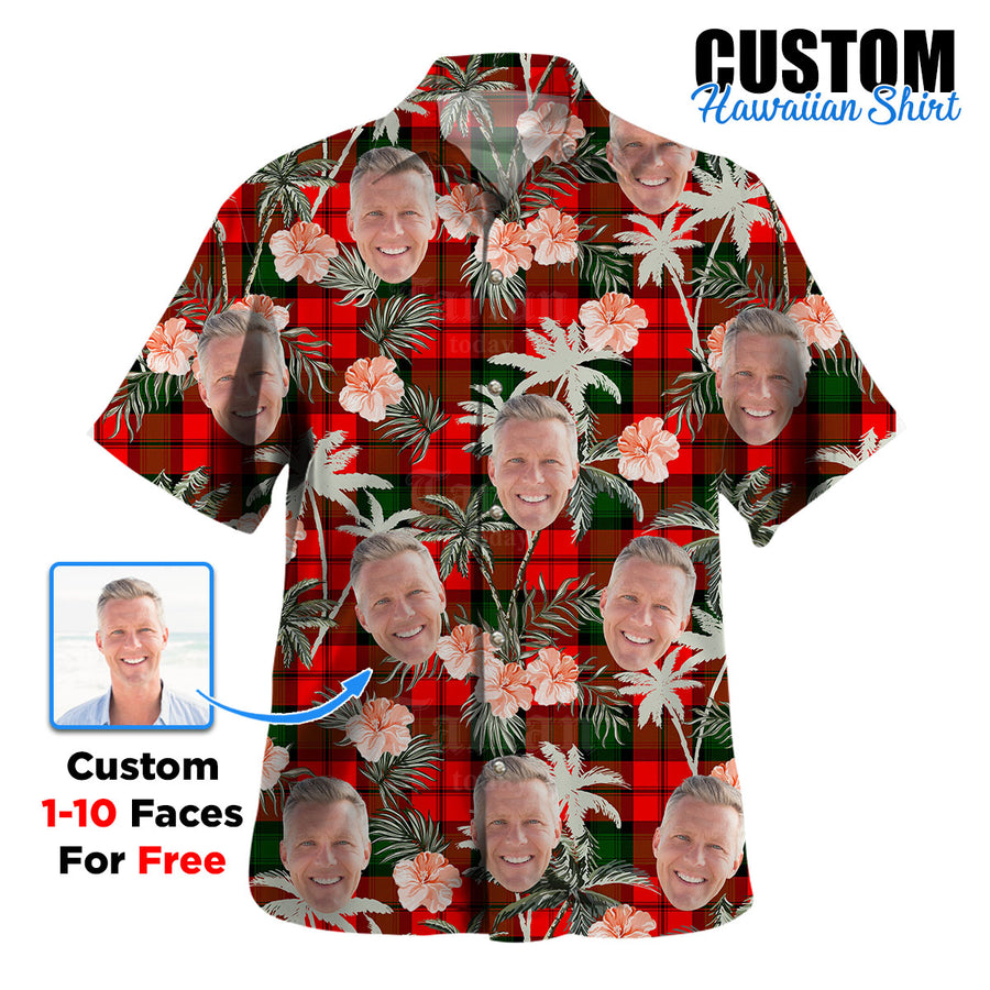 Clan Kerr Modern Tartan Custom Face Hawaiian Shirt – Unisex Gift for Family Members, Summer Party KI83 Kerr Modern Tartan Tartan Hawaii Shirt