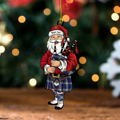 Personalized Clan Kinnaird Modern Clan Crest Tartan Santa Ornament – Custom Acrylic Christmas Decoration