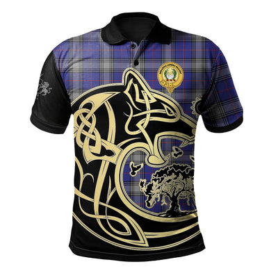 Clan Kinnaird Tartan Polo Shirt Viking Wolf