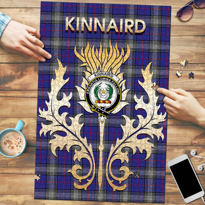 Clan Kinnaird Tartan Crest Thistle Jigsaw Puzzles Gift For Family