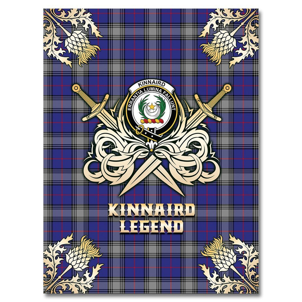 Clan Kinnaird Tartan Gold Courage Symbol Blanket JO28 Clan Kinnaird Tartan Today   