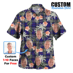 Clan Kinnaird Tartan Custom Face Hawaiian Shirt – Unisex Gift for Family Members, Summer Party RE12 Kinnaird Tartan Tartan Hawaii Shirt
