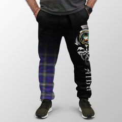 Clan Kinnaird Tartan Crest Jogger Sweatpants  Alba Celtic Style MW49 Clan Kinnaird Tartan Today   