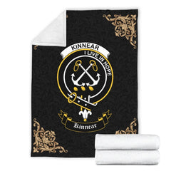 Clan Kinnear Crest Tartan Premium Blanket Black ZB61 Clan Kinnear Tartan Today   