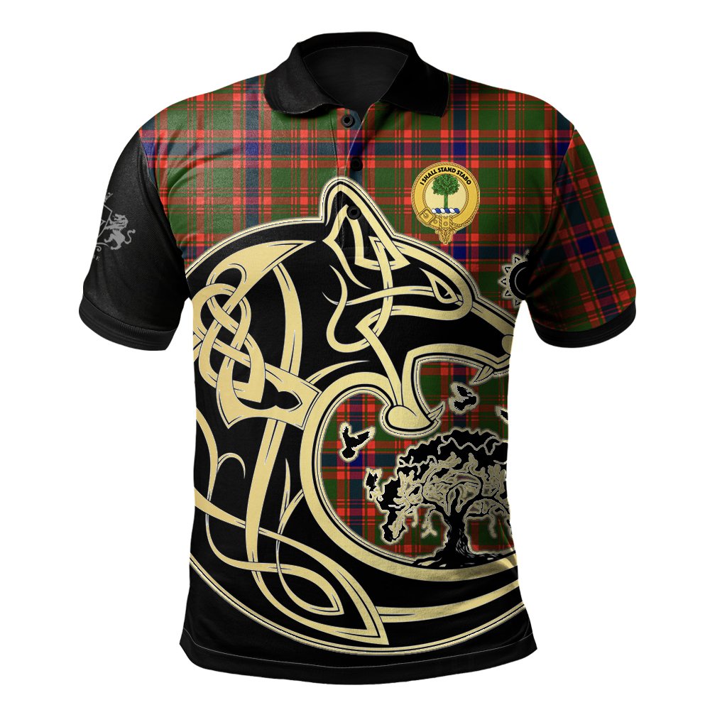 Clan Kinninmont Tartan Polo Shirt Viking Wolf KK33 Kinninmont Tartan Tartan Polo   