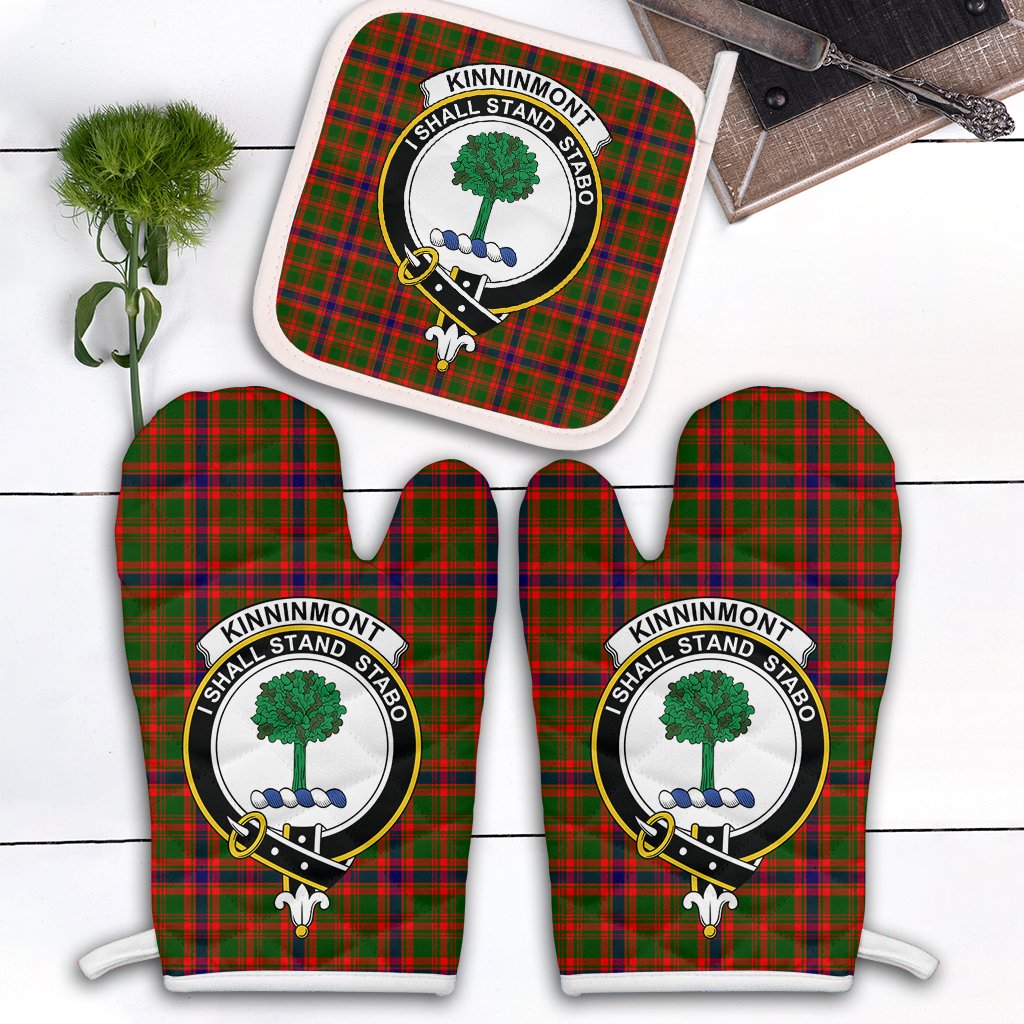 Clan Kinninmont Tartan Crest Oven Mitt And Pot Holder (2 Oven Mitts + 1 Pot Holder) CH29 Clan Borthwick Tartan Today   