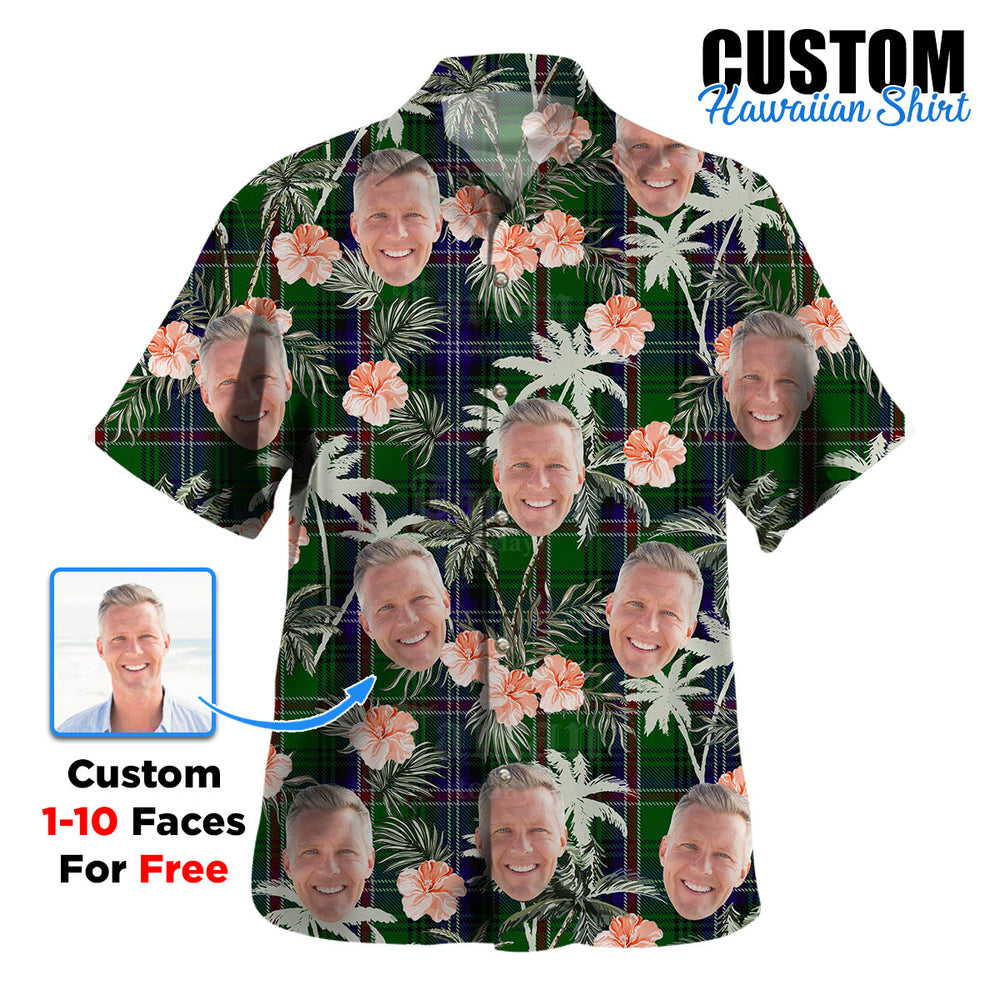 Clan Kirby Tartan Custom Face Hawaiian Shirt – Unisex Gift for Family Members, Summer Party GU22 Kirby Tartan Tartan Hawaii Shirt