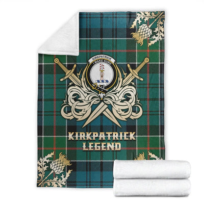 Clan Kirkpatrick Tartan Gold Courage Symbol Blanket