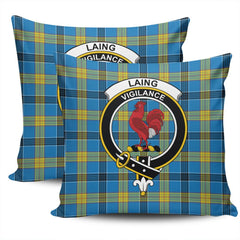Clan Laing Tartan Crest Pillow Cover LP63 Clan Laing Tartan Today   