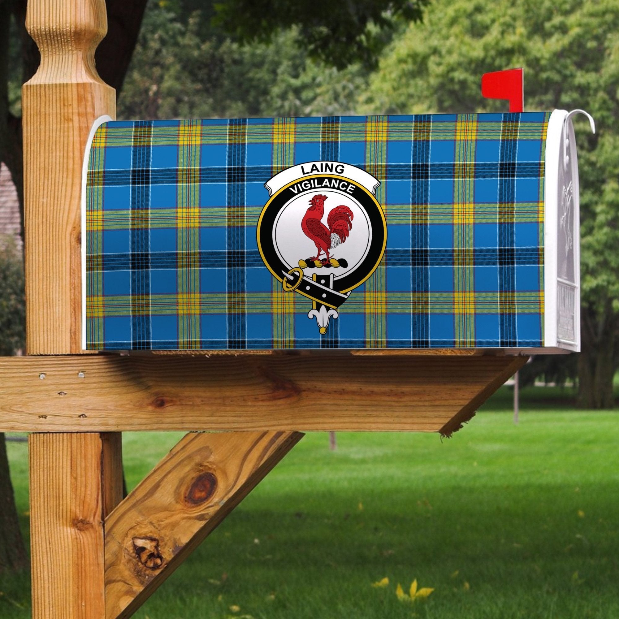 Clan Laing Tartan Crest Mailbox EW65 Clan Laing Tartan Today   
