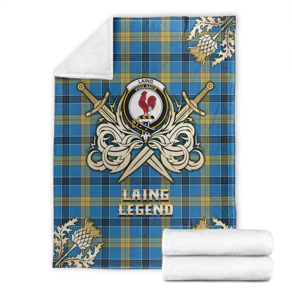 Clan Clan Laing Tartan Gold Courage Symbol Blanket BA58 Clan Laing Tartan Today   