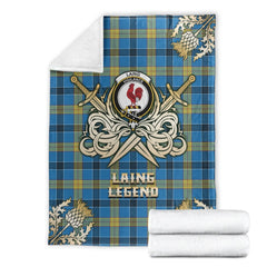 Clan Clan Laing Tartan Gold Courage Symbol Blanket BA58 Clan Laing Tartan Today   