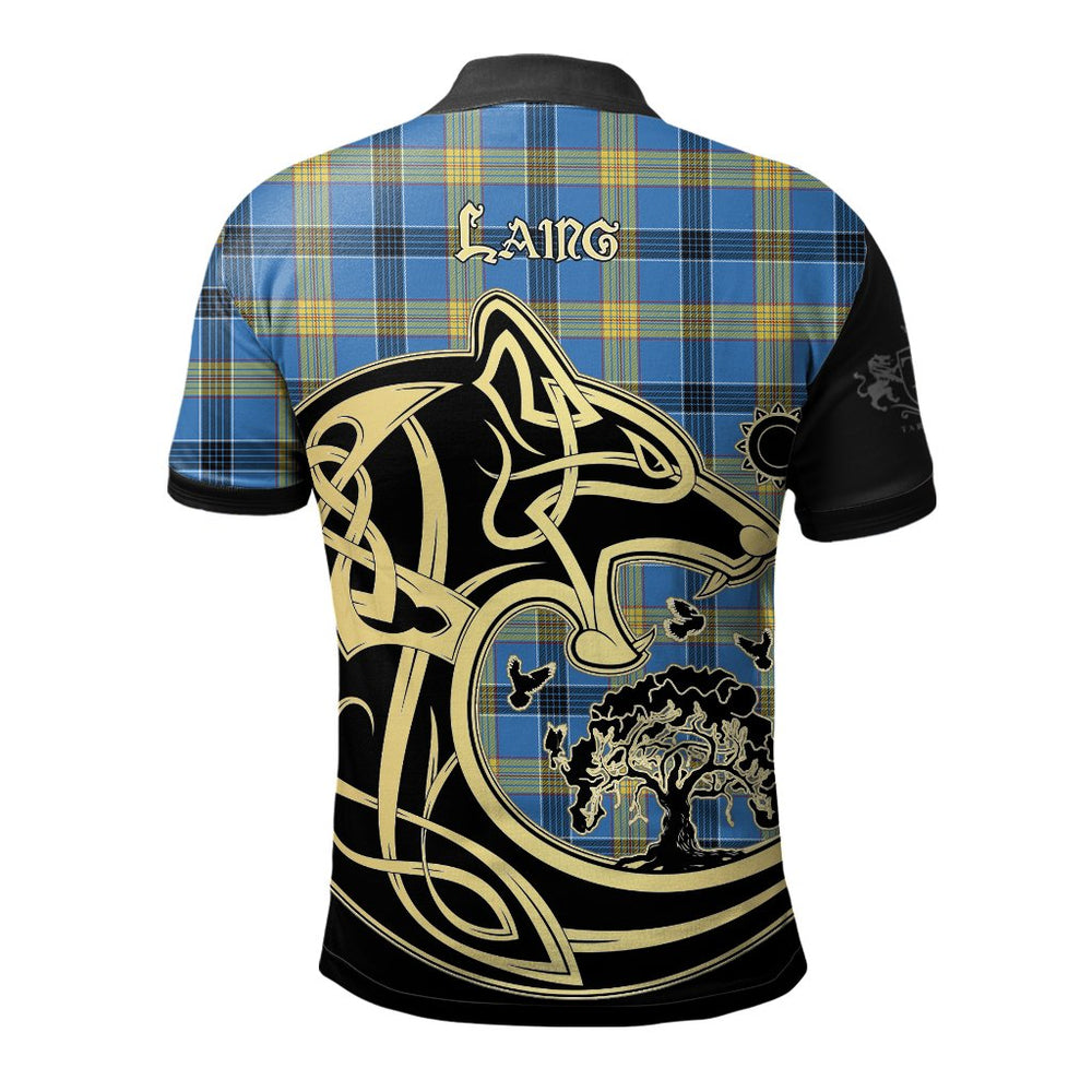 Clan Laing Tartan Polo Shirt Viking Wolf FF56 Laing Tartan Tartan Polo   