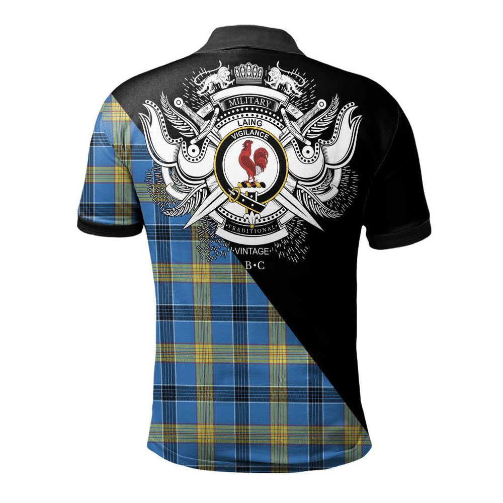 Clan Laing Clan - Military Polo Shirt LX86 Laing Tartan Tartan Polo   